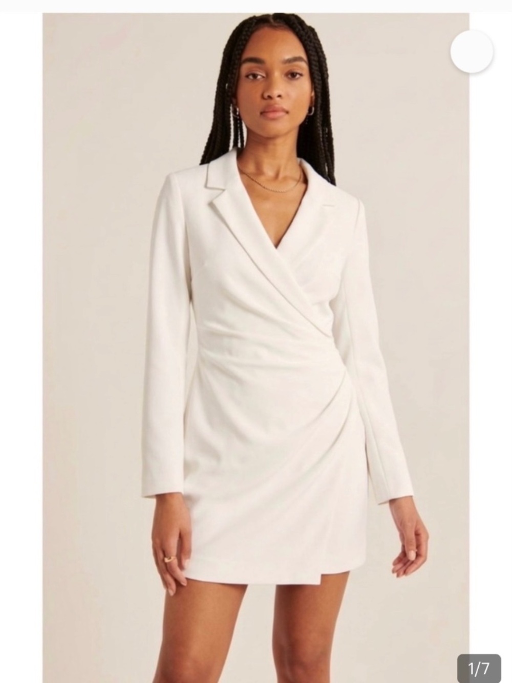 Abercrombie & Fitch Cream Wrap Blazer Dress